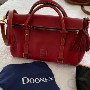 Large red leather Dooney